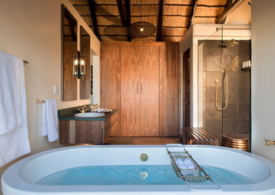 Tshukudu Bush Lodge - Bathroom & Twin vanities
